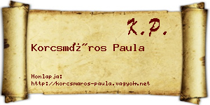 Korcsmáros Paula névjegykártya